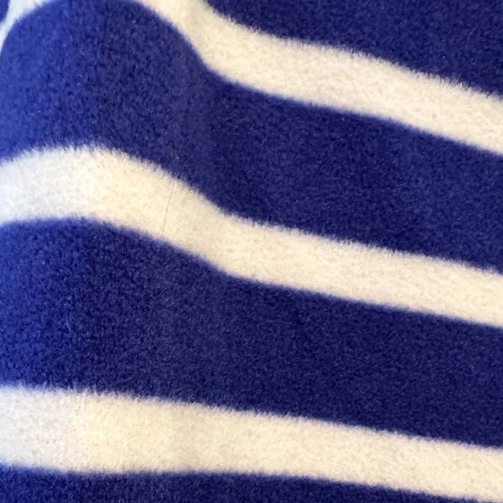 OshKosh B'gosh Girl’s Fleece 1/4 Zip Blue and White Striped Pullover